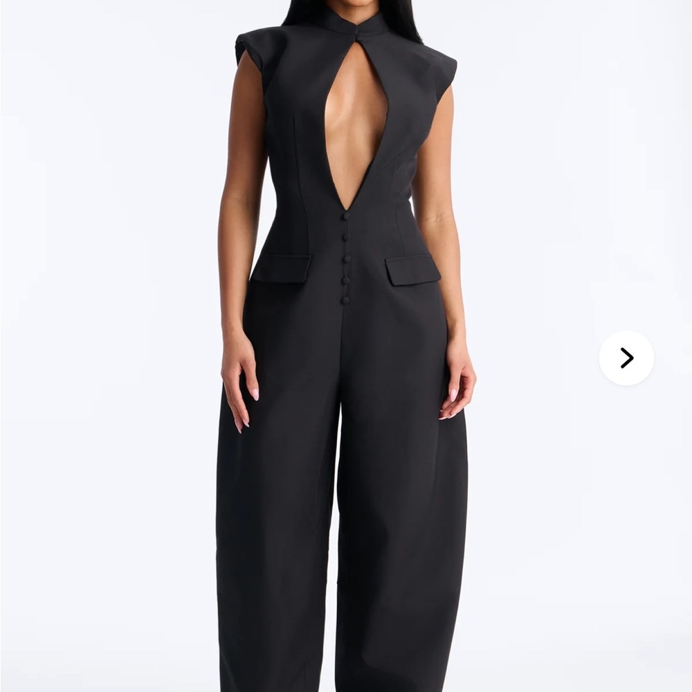 Black V-Neck Wide-Leg Jumpsuit